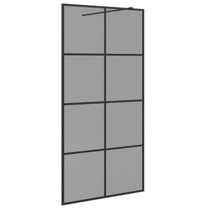 Walk-in Duschvägg Svart 100 x 195 cm härdat glas