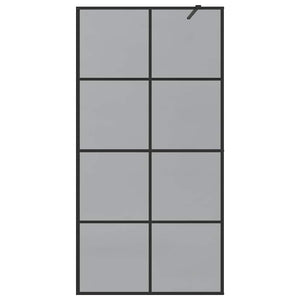 Walk-in Duschvägg Svart 100 x 195 cm härdat glas