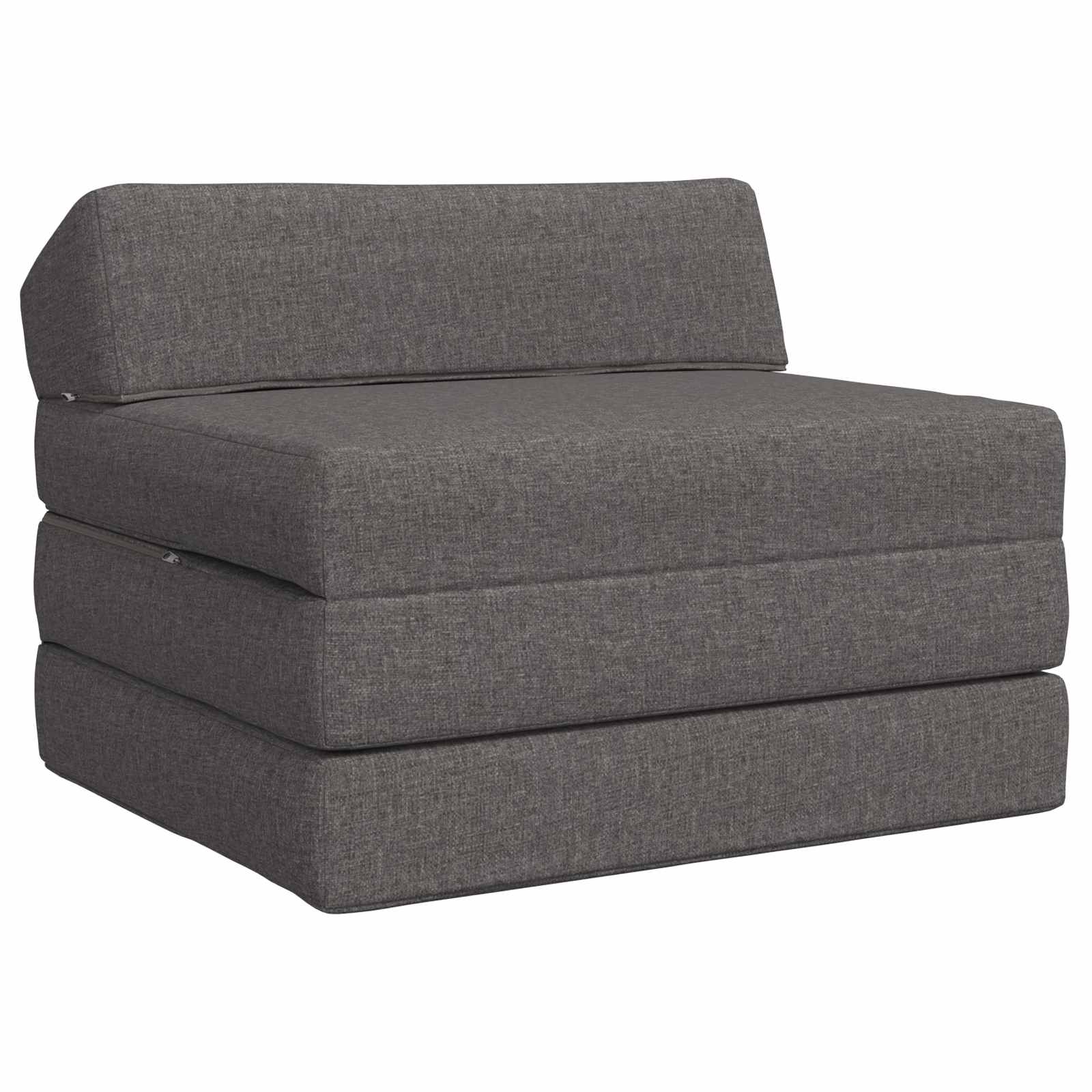 Fällbar Soffbed Ljusgrå 200 x 70 x 10 cm Tyg