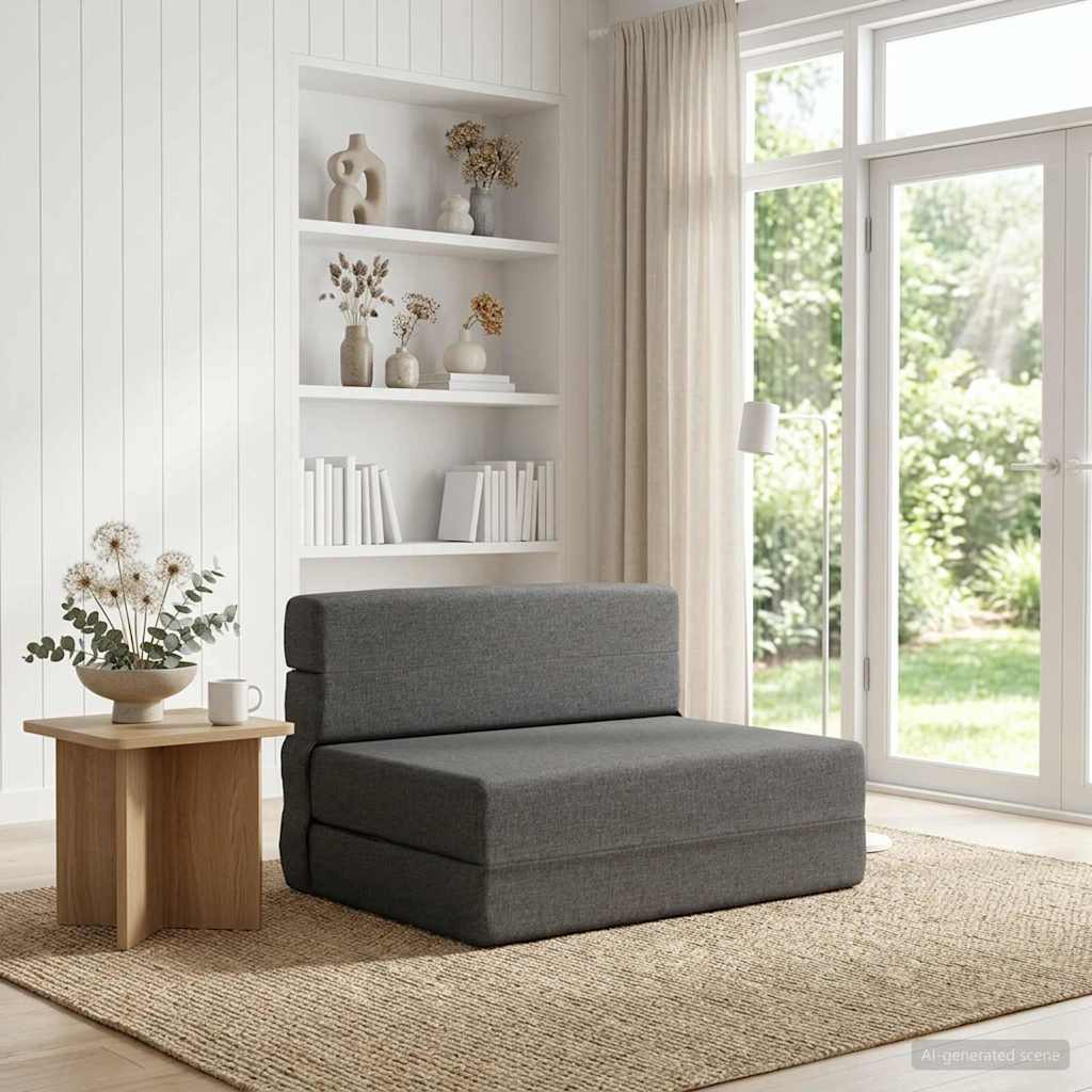 Fällbar Soffbed Ljusgrå 70 x 80 x 60 cm Tyg