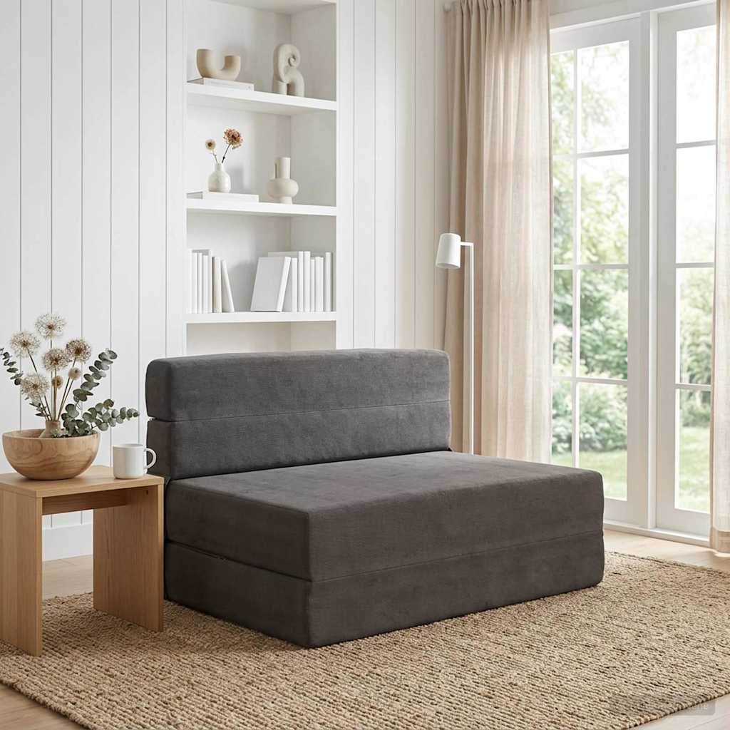 Fällbar Soffbed Mörkgrå 70 x 80 x 60 cm Tyg
