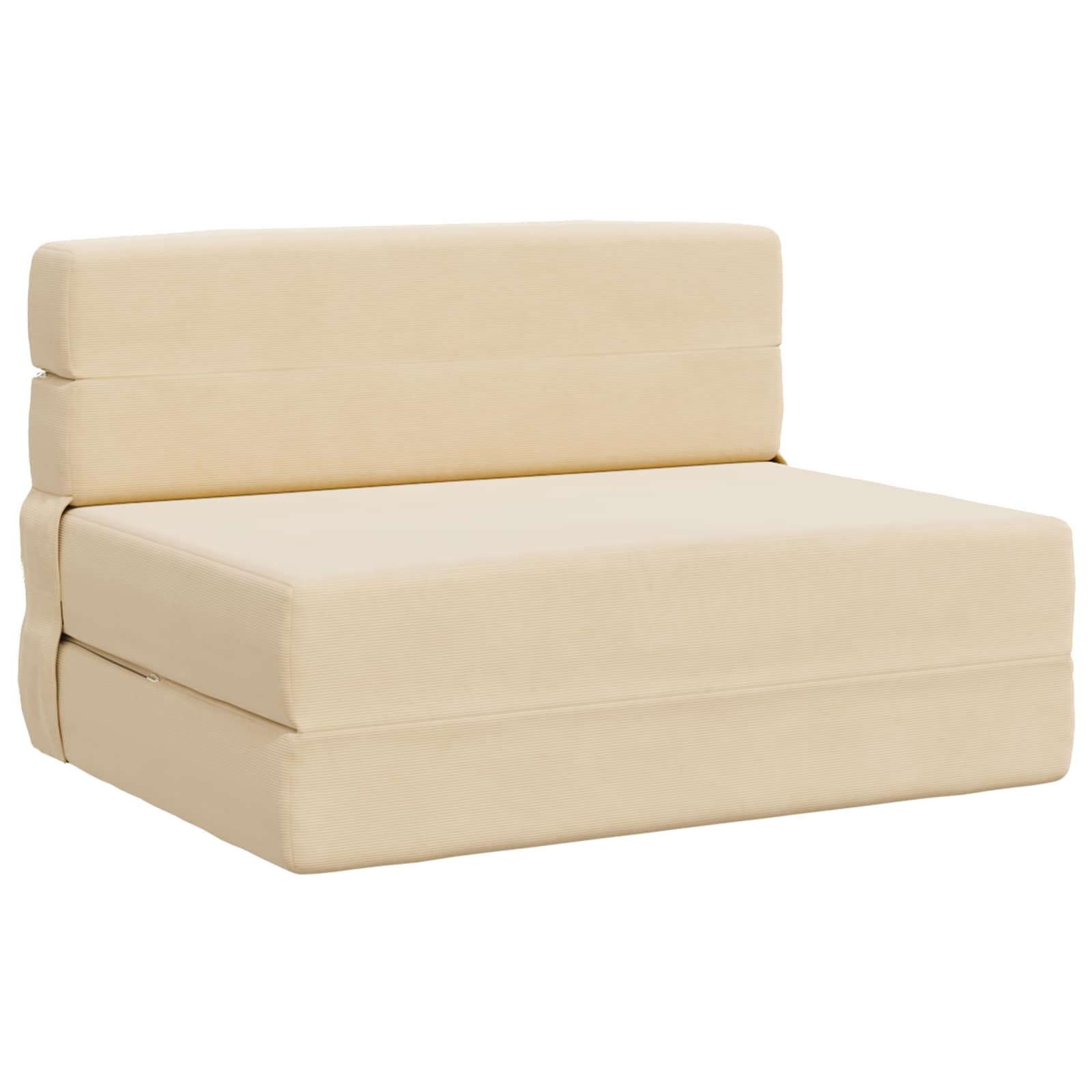 Fällbar Soffbed Gräddvit 100 x 80 x 60 cm Tyg