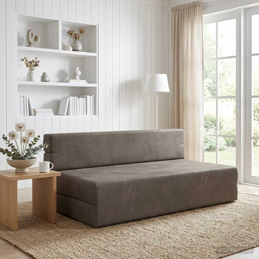 Fällbar Soffbed Ljusgrå 152 x 86,5 x 60 cm Tyg