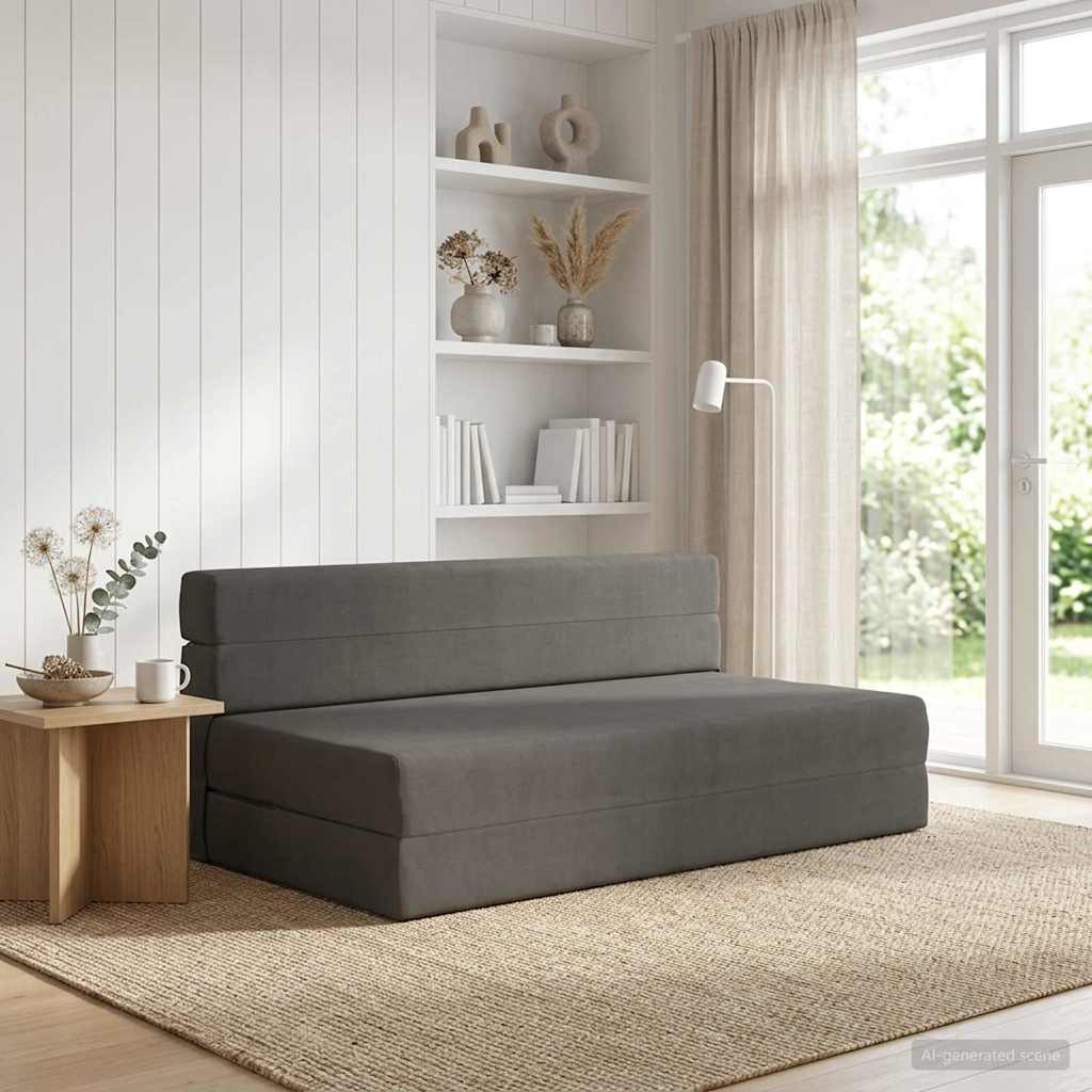 Fällbar Soffbed Mörkgrå 152 x 86,5 x 60 cm Tyg