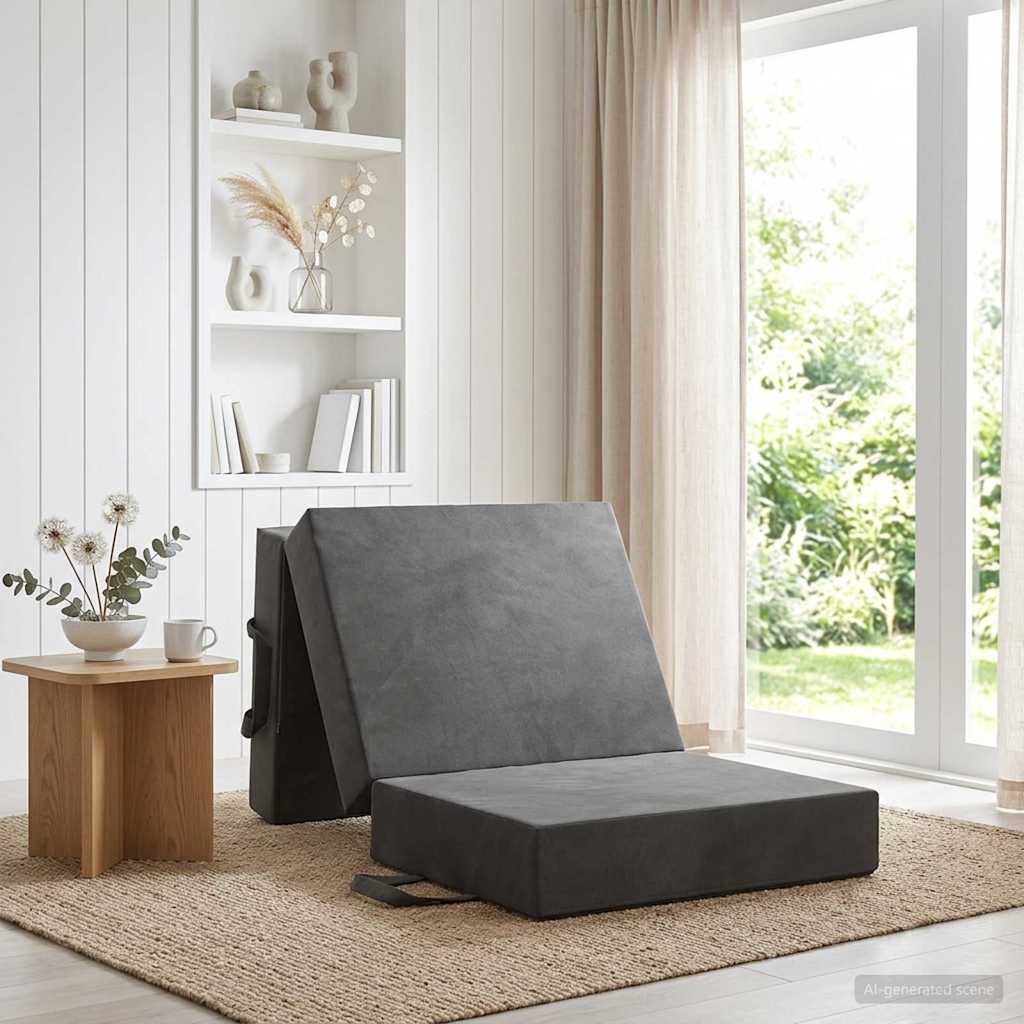 Fällbar Soffbed 75 x 63 x 45 cm Mörkgrå