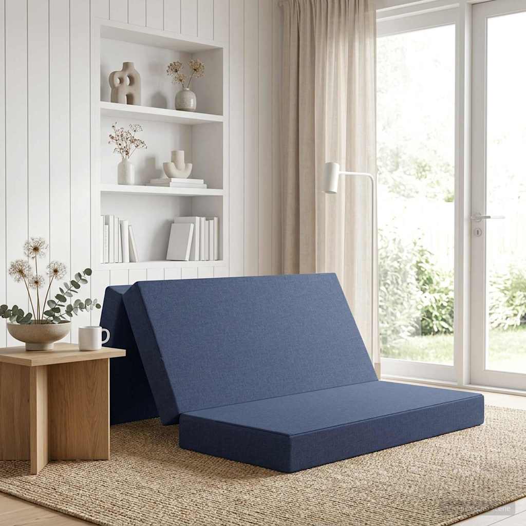 Fällbar Soffbed 120 x 67 x 45 cm Blå