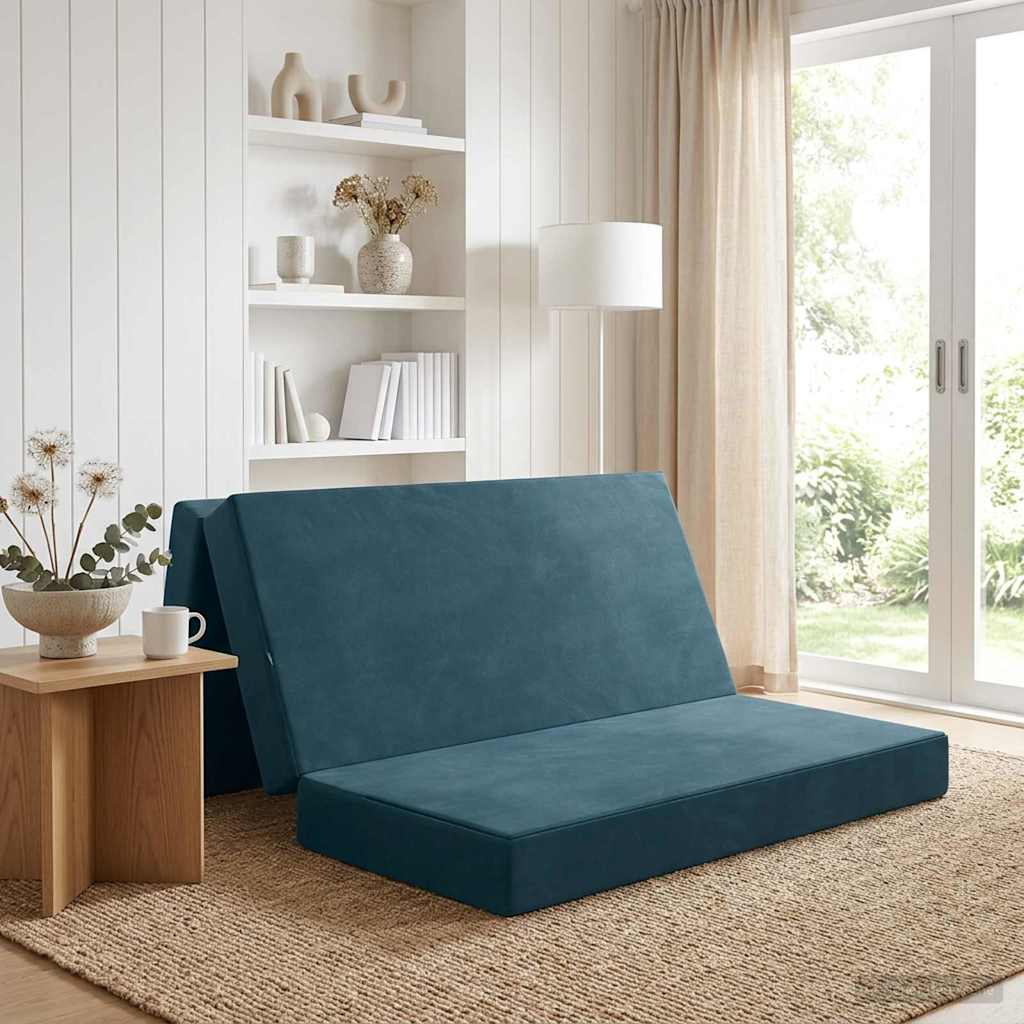 Fällbar Soffbed 120 x 67 x 45 cm Blå