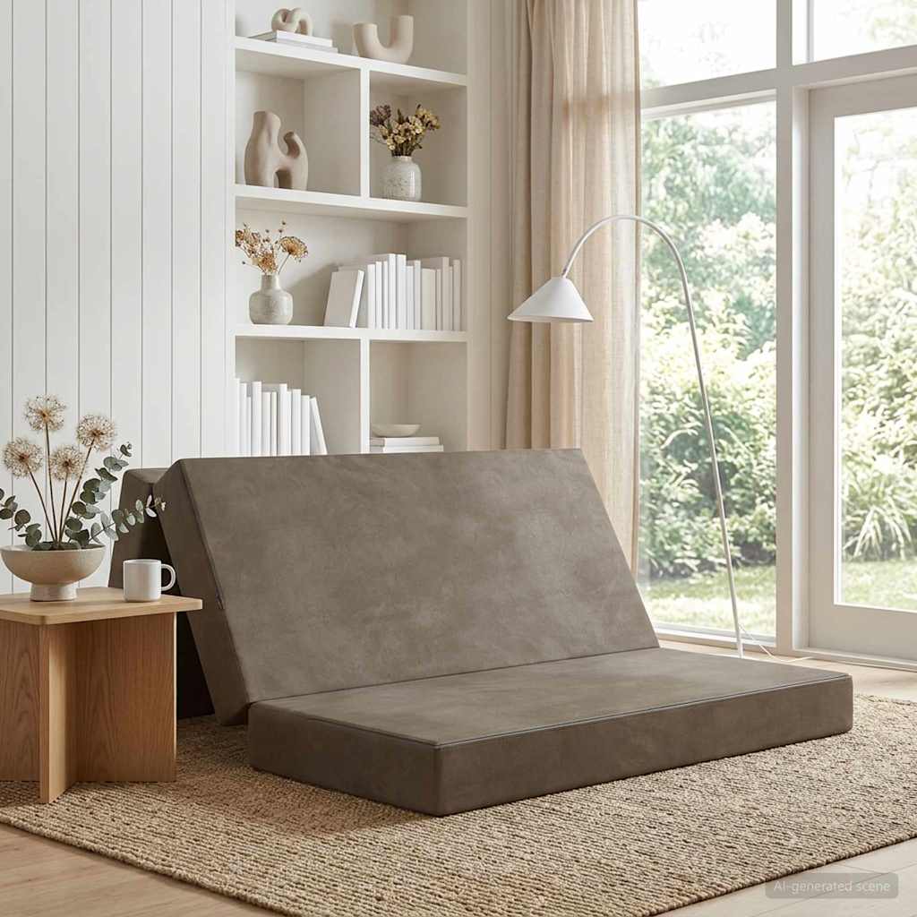 Fällbar Soffbed 120 x 67 x 45 cm Ljusgrå