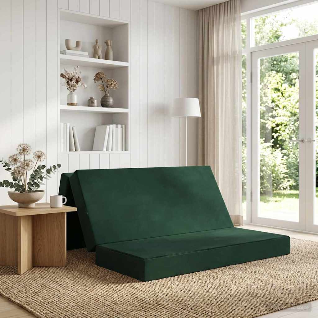 Fällbar Soffbed 120 x 67 x 45 cm Mörkgrön