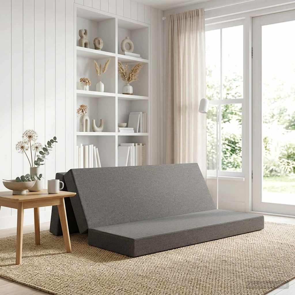 Fällbar Soffbed 180 x 67 x 45 cm Ljusgrå