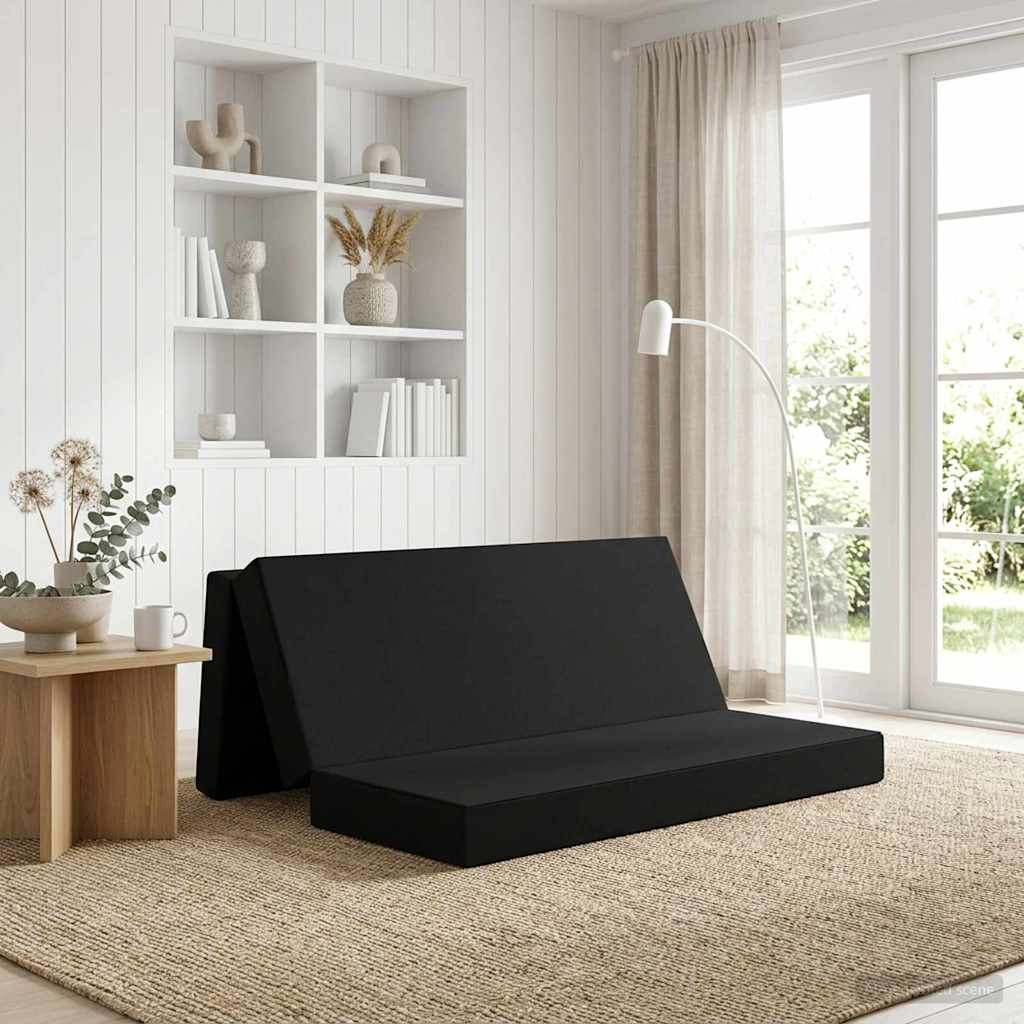 Fällbar Soffbed 180 x 67 x 45 cm Svart