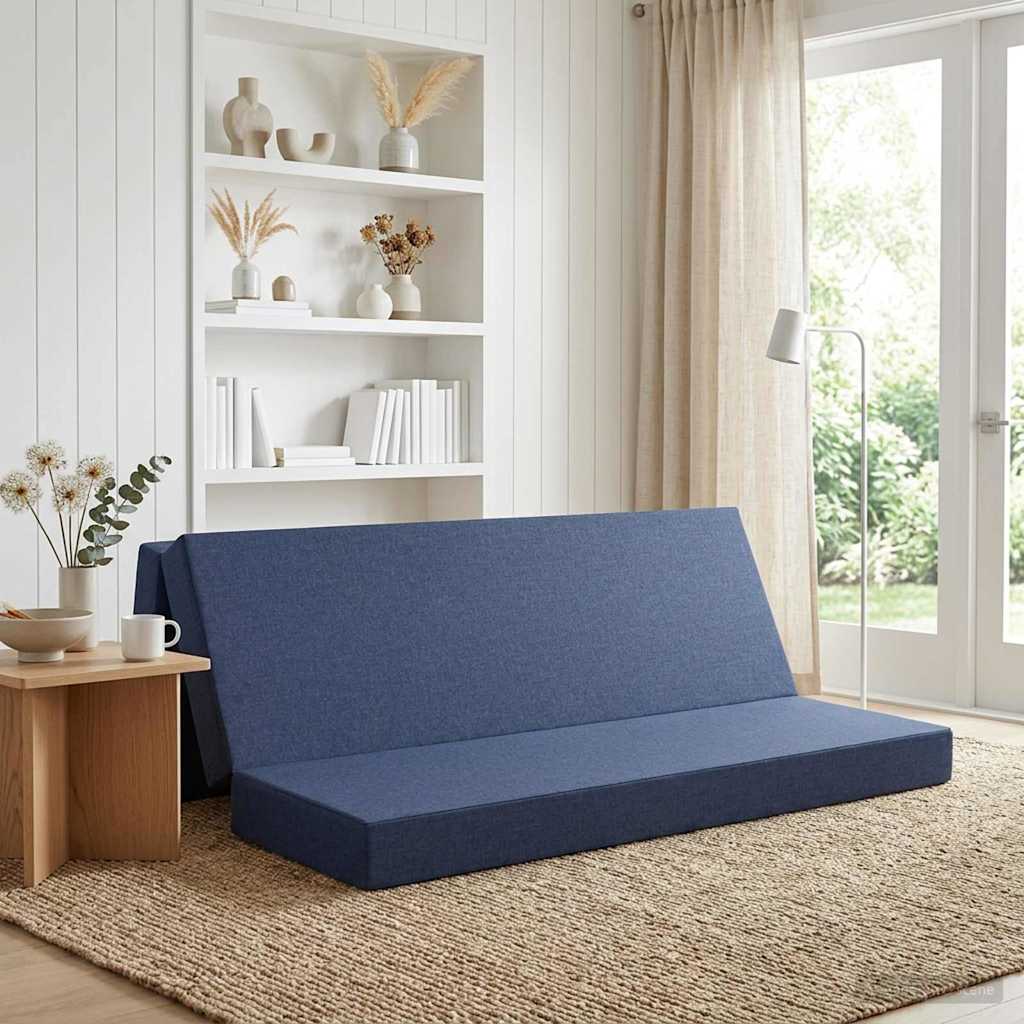 Fällbar Soffbed 180 x 67 x 45 cm Blå