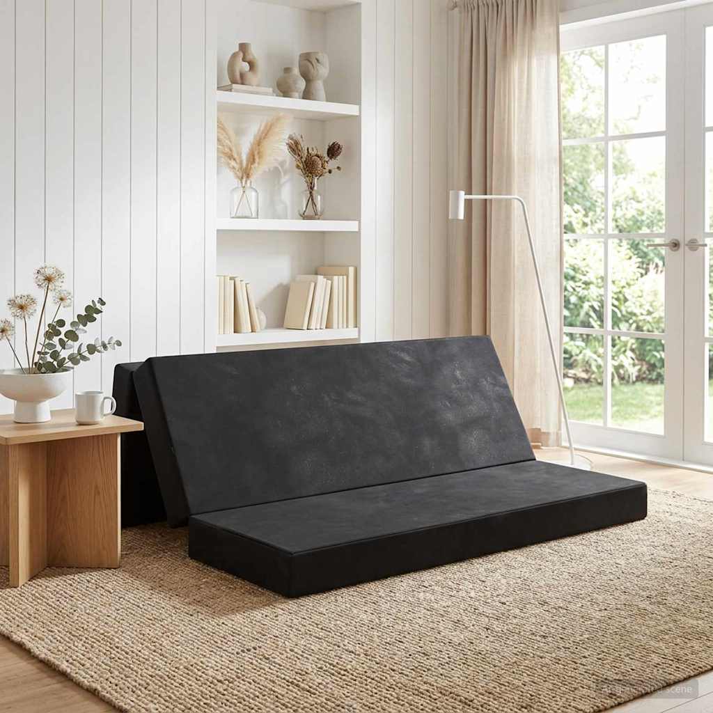 Fällbar Soffbed 180 x 67 x 45 cm Svart