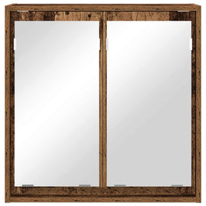 Badrumsspegelskåp Gammalt trä 60 x 20 x 60 cm Konstruerat trä