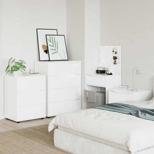 Förvaringsskåp Högblanka vita 60 x 48 x 81 cm Konstruerat trä