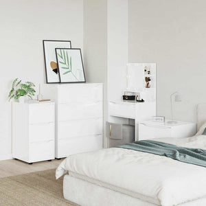 Förvaringsskåp Högblanka vita 40 x 48 x 81 cm Konstruerat trä