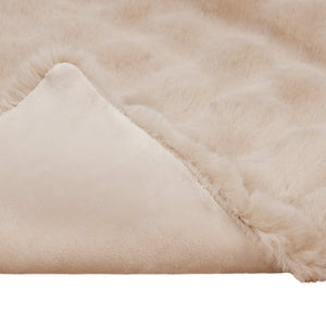 Faux Kaninpäls Filt 4 pcs Beige 150 x 220 cm Polyester
