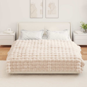 Faux Kaninpäls Filt 4 pcs Beige 150 x 220 cm Polyester