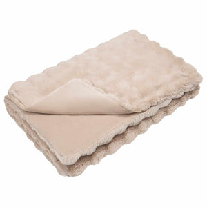 Faux Kaninpäls Filt 4 pcs Beige 150 x 220 cm Polyester