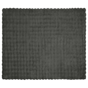 Faux Kaninpäls Filt 4 pcs Mörkgrå 130 x 150 cm Polyester