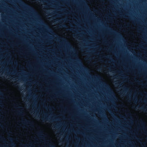 Faux Kaninpäls Filt Marinblå 240 x 270 cm Polyester