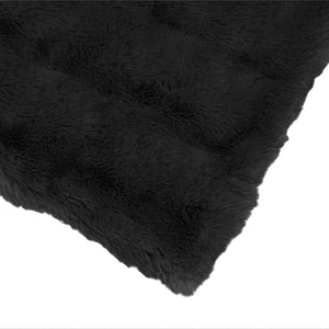 Faux Kaninpäls Filt 4 pcs Svart 130 x 150 cm Polyester
