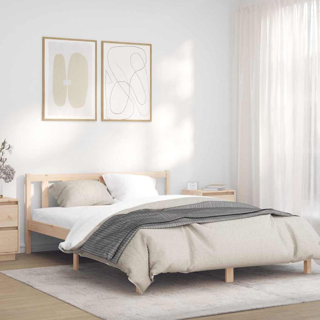 Sängram Naturfärg 152 x 203 cm Massiv furu