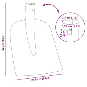 Skyffelhuvud Röd 32 x 24,5 cm Pulverlackerat stål