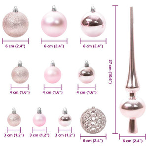 Julprydnad Set med 150 LED-lampor 61 pcs Rosa Plast