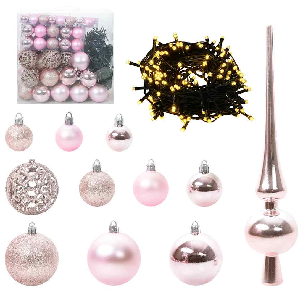 Julprydnad Set med 300 LED-lampor 120 pcs Rosa Plast
