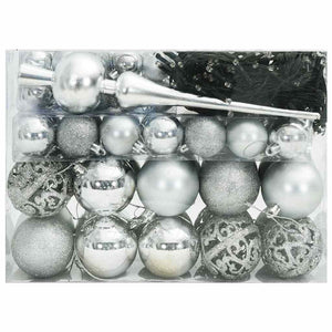 Julprydnad Set med 150 LED-lampor 61 pcs Silver Plast