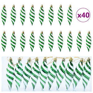 Jul Spiralformad Kula 40 pcs Grön Plast