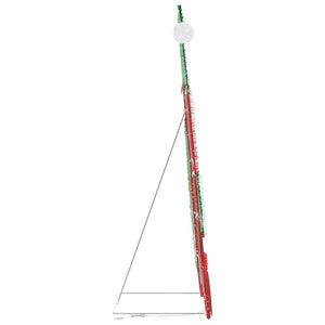 Belyst jultomte med 60 LED-lampor Varmvit 62 x 70 cm Glittertyg