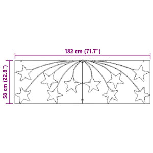 Julstjärna med 432 LED-lampor Flerfärgsdesign 180 x 57 cm PVC