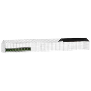 Kaninbur Silver 400 x 78 x 78 cm Galvaniserat Stål