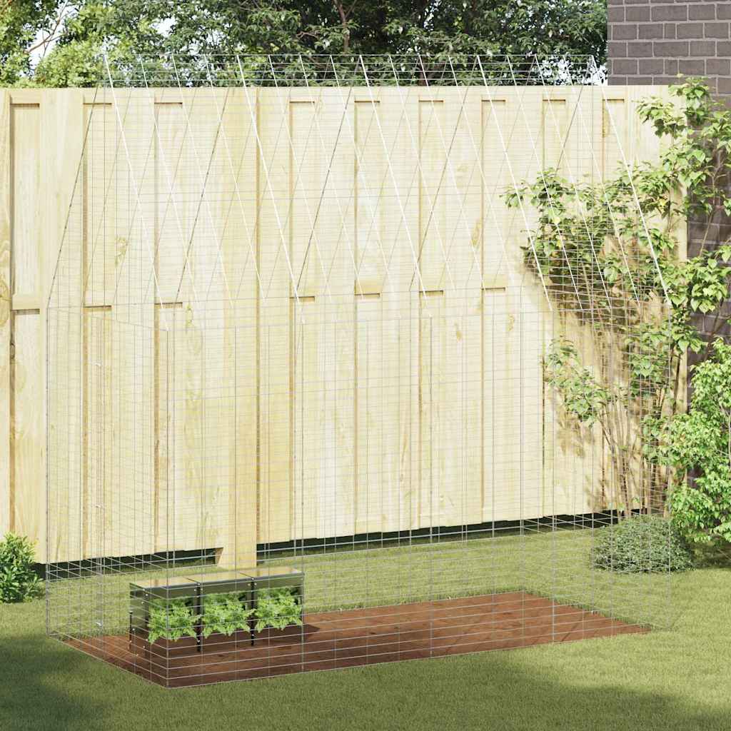 Kaninbur Silver 400 x 100 x 210 cm Galvaniserat Stål