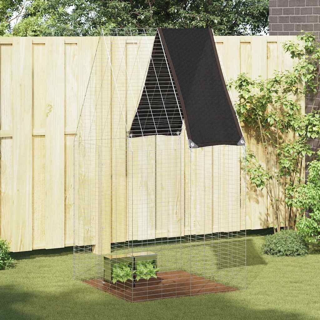 Kaninbur Silver 100 x 100 x 210 cm Galvaniserat Stål