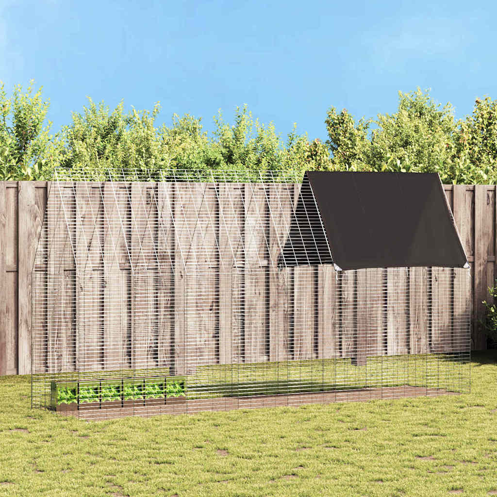 Kaninbur Silver 400 x 100 x 210 cm Galvaniserat Stål