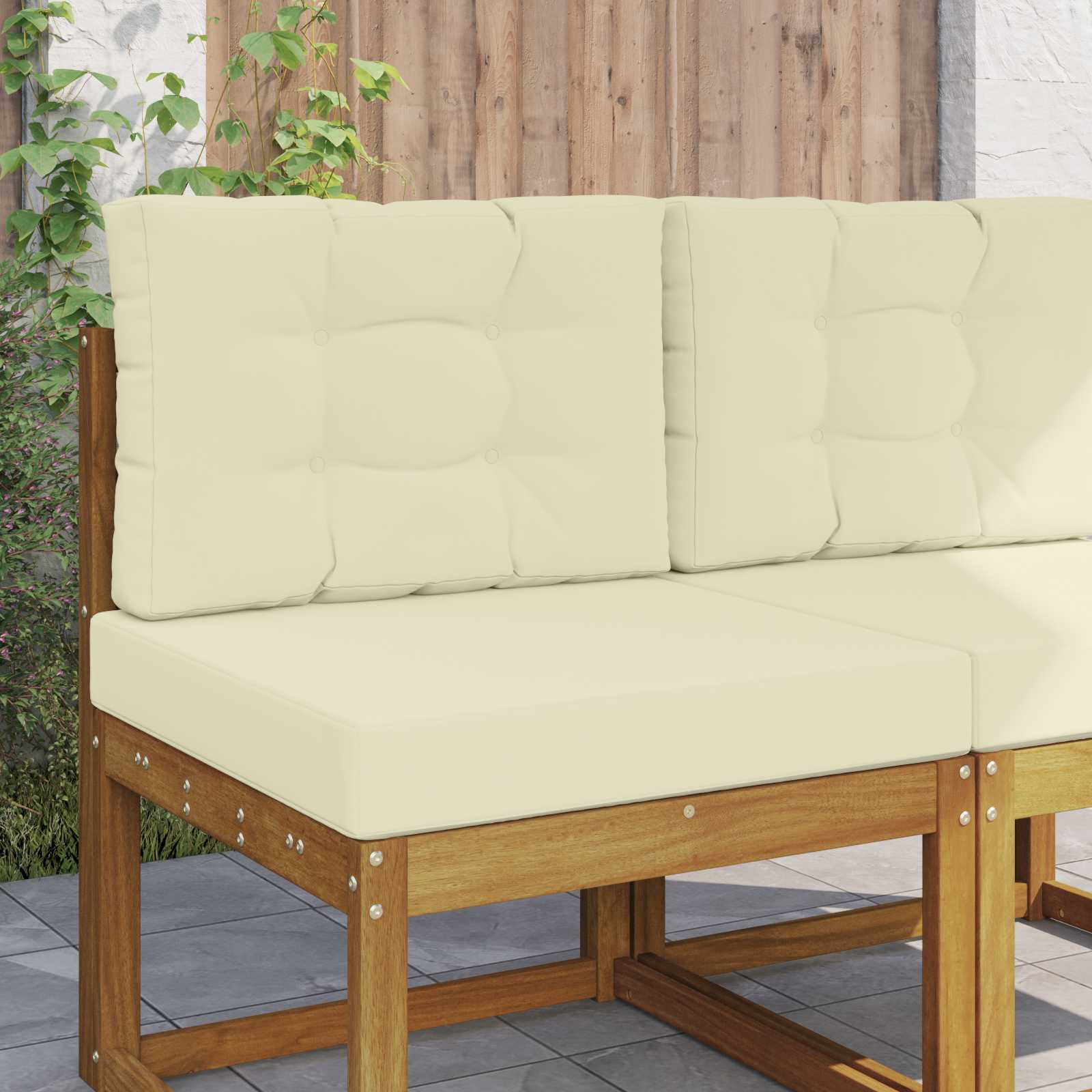 Utomhus Soffa Kudde Polyester Kräm 60 x 60 x 8 cm