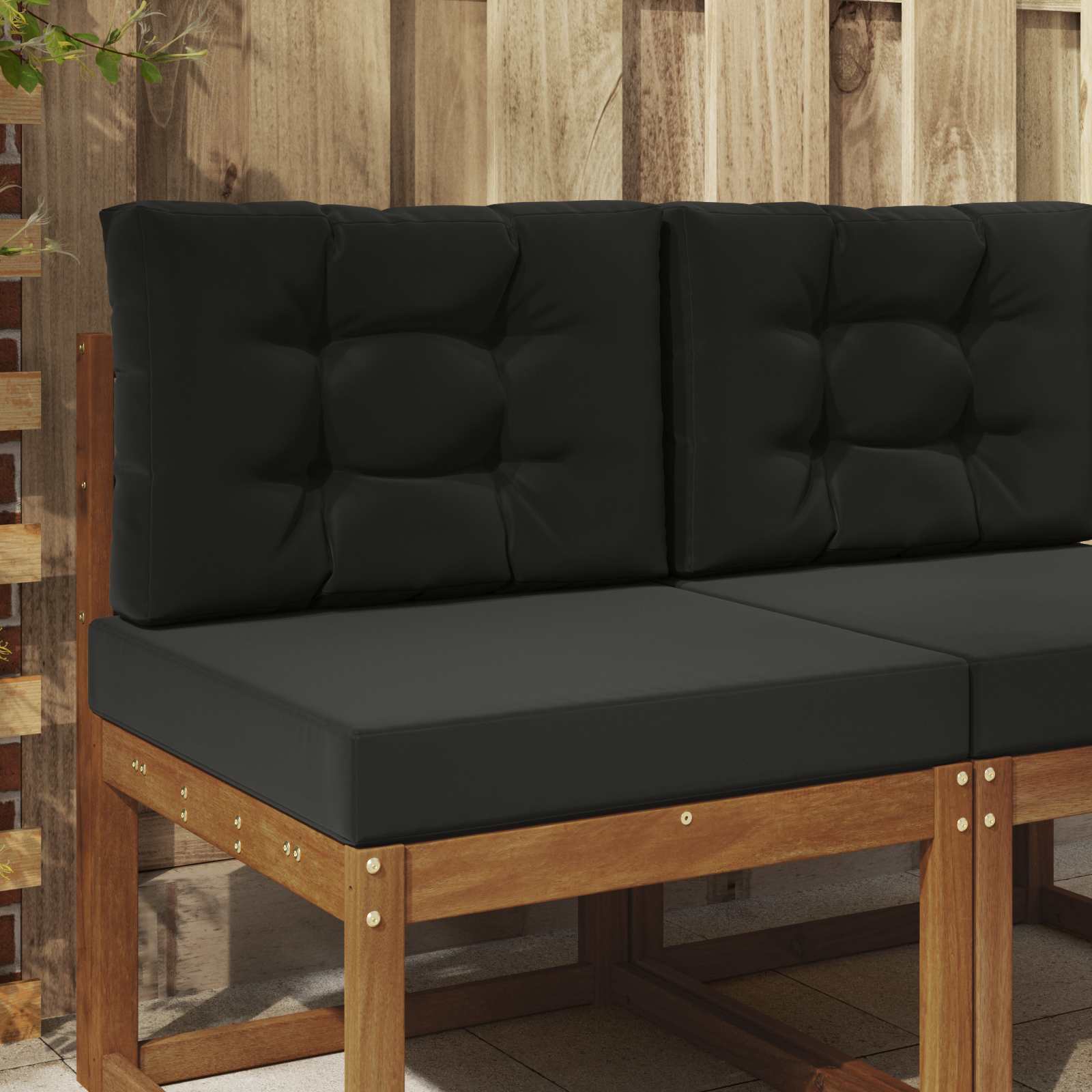 Utomhus Soffa Kudde Polyester Svart 60 x 60 x 8 cm