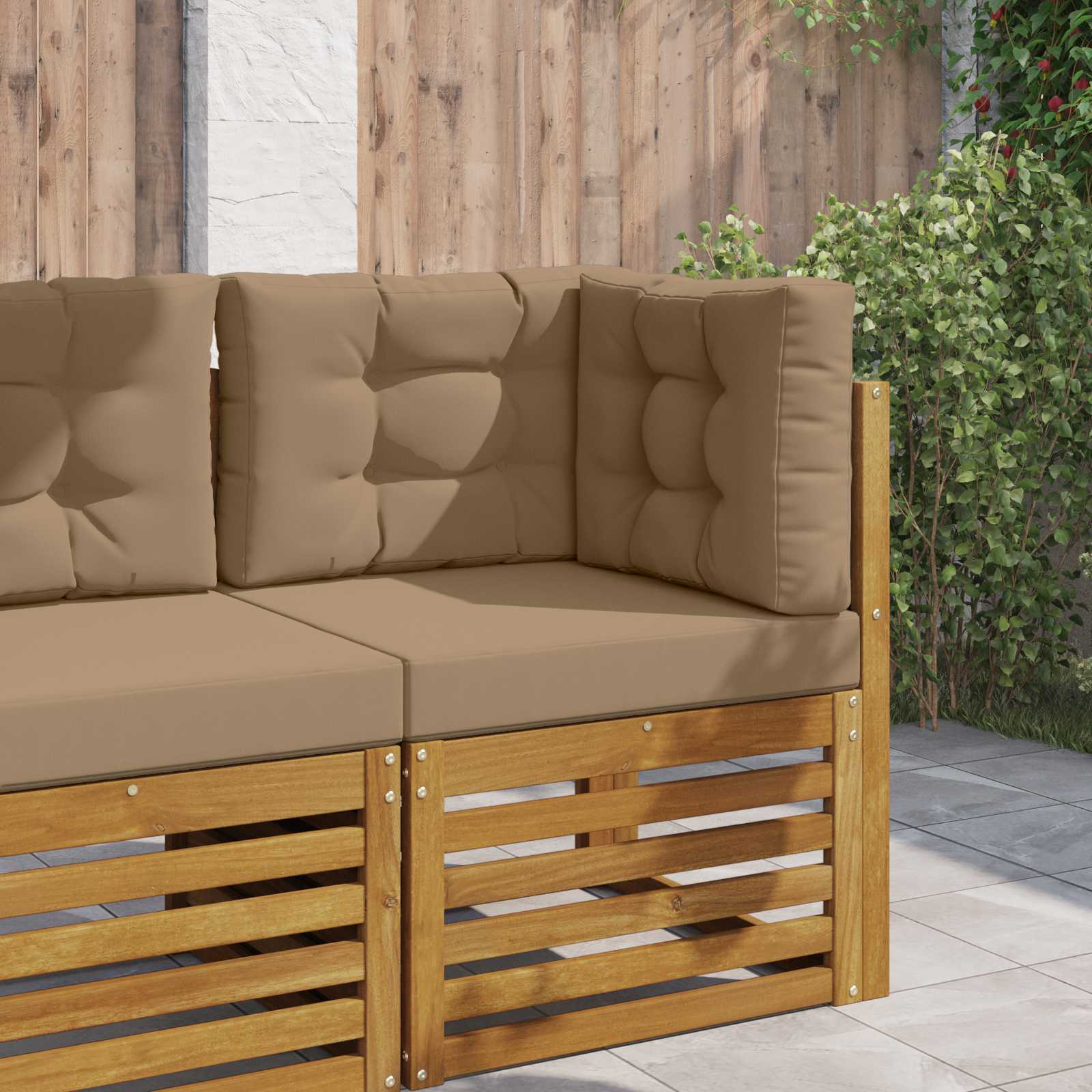 Utomhus Soffa Kudde Polyester Taupe 60 x 60 x 8 cm