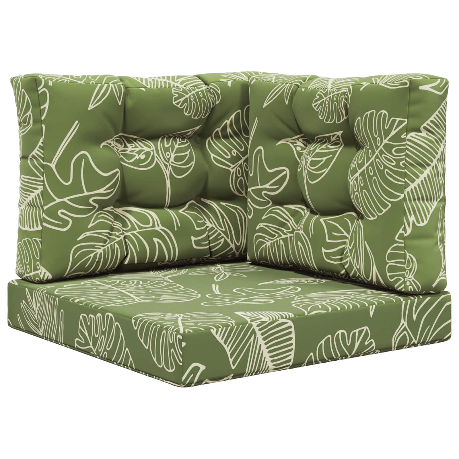 Utomhus Soffa Kudde Polyester Bladdesign 60 x 60 x 8 cm