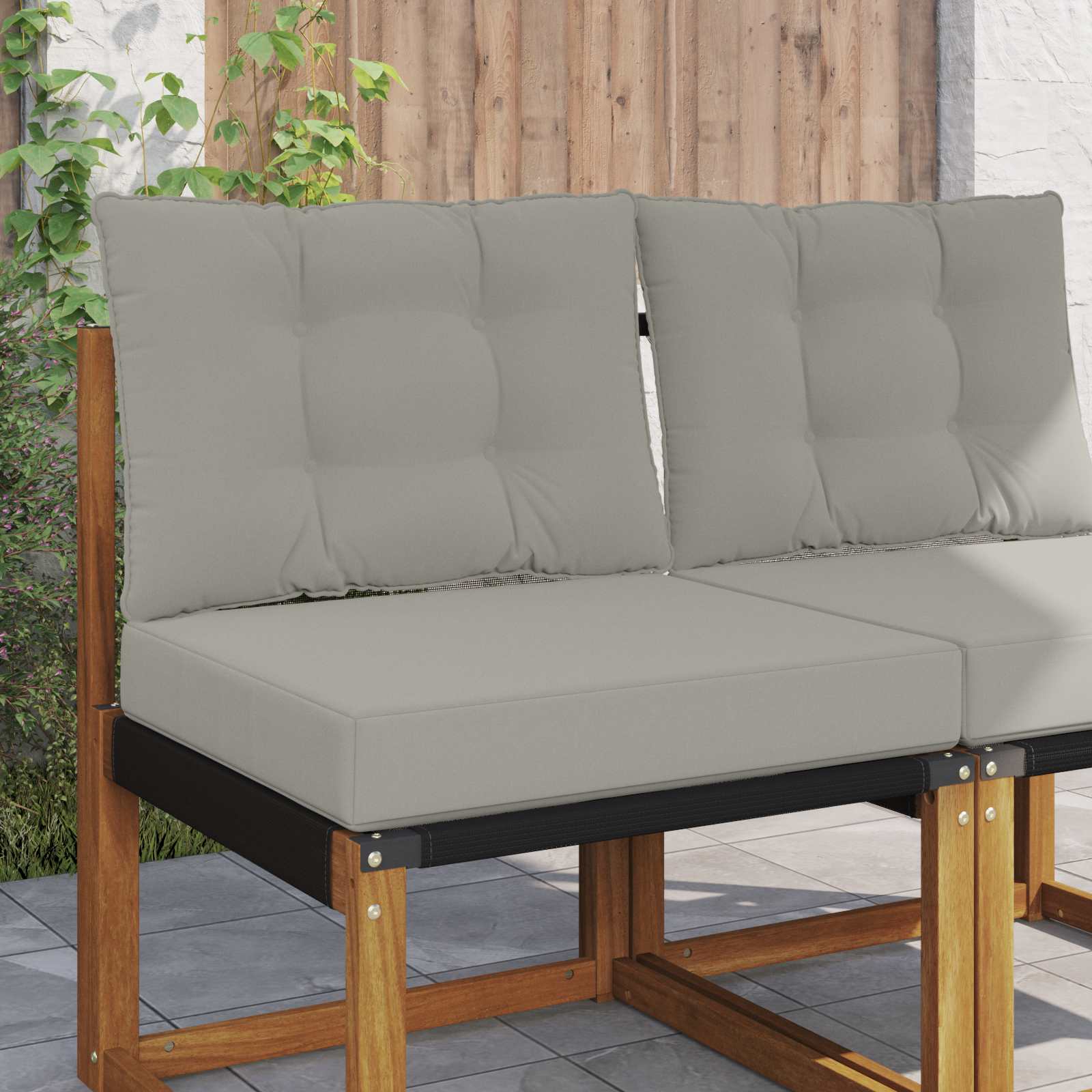 Utomhus Soffa Kudde Polyester Grå 60 x 50,5 x 8 cm