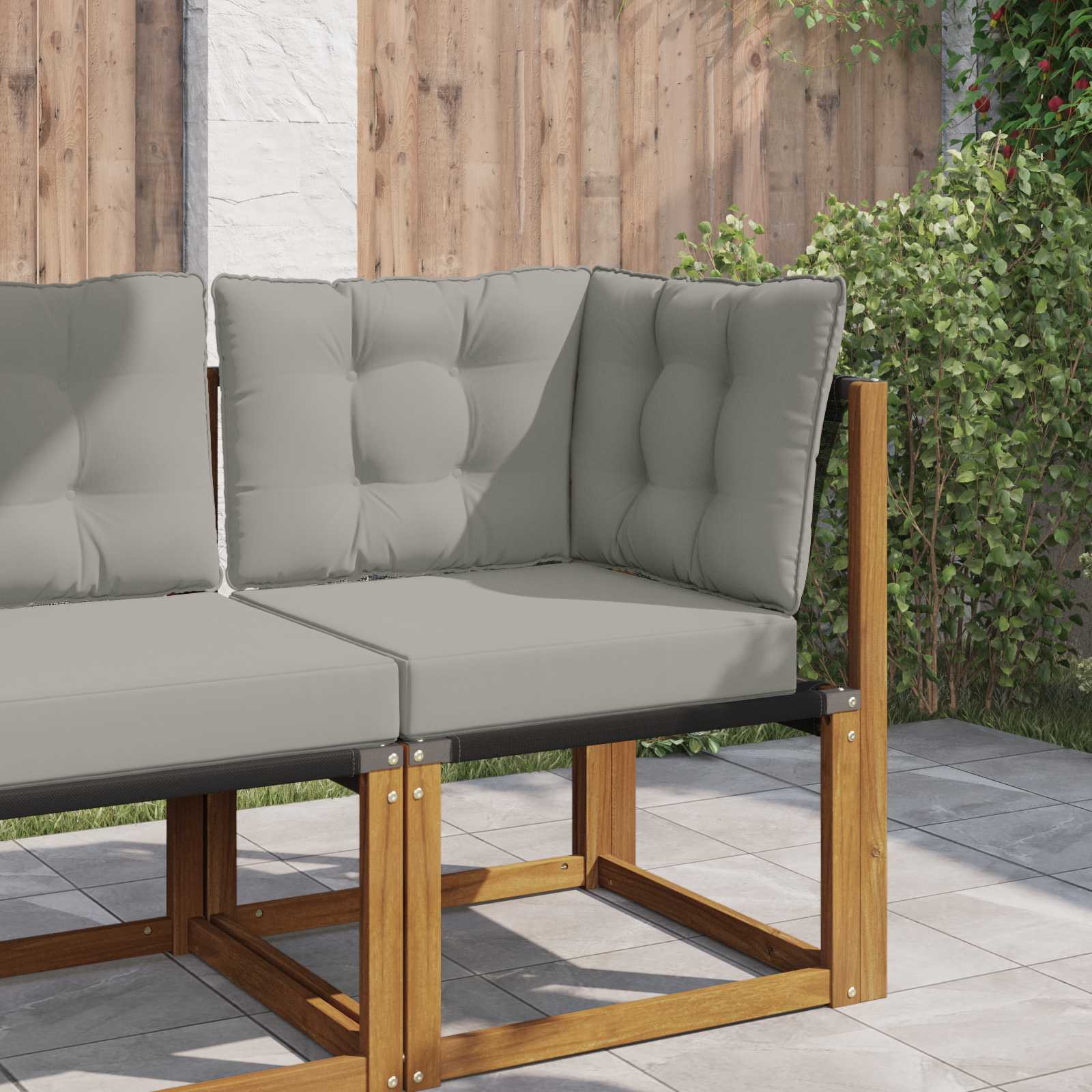 Utomhus Soffa Kudde Polyester Grå 60 x 40 x 10 cm