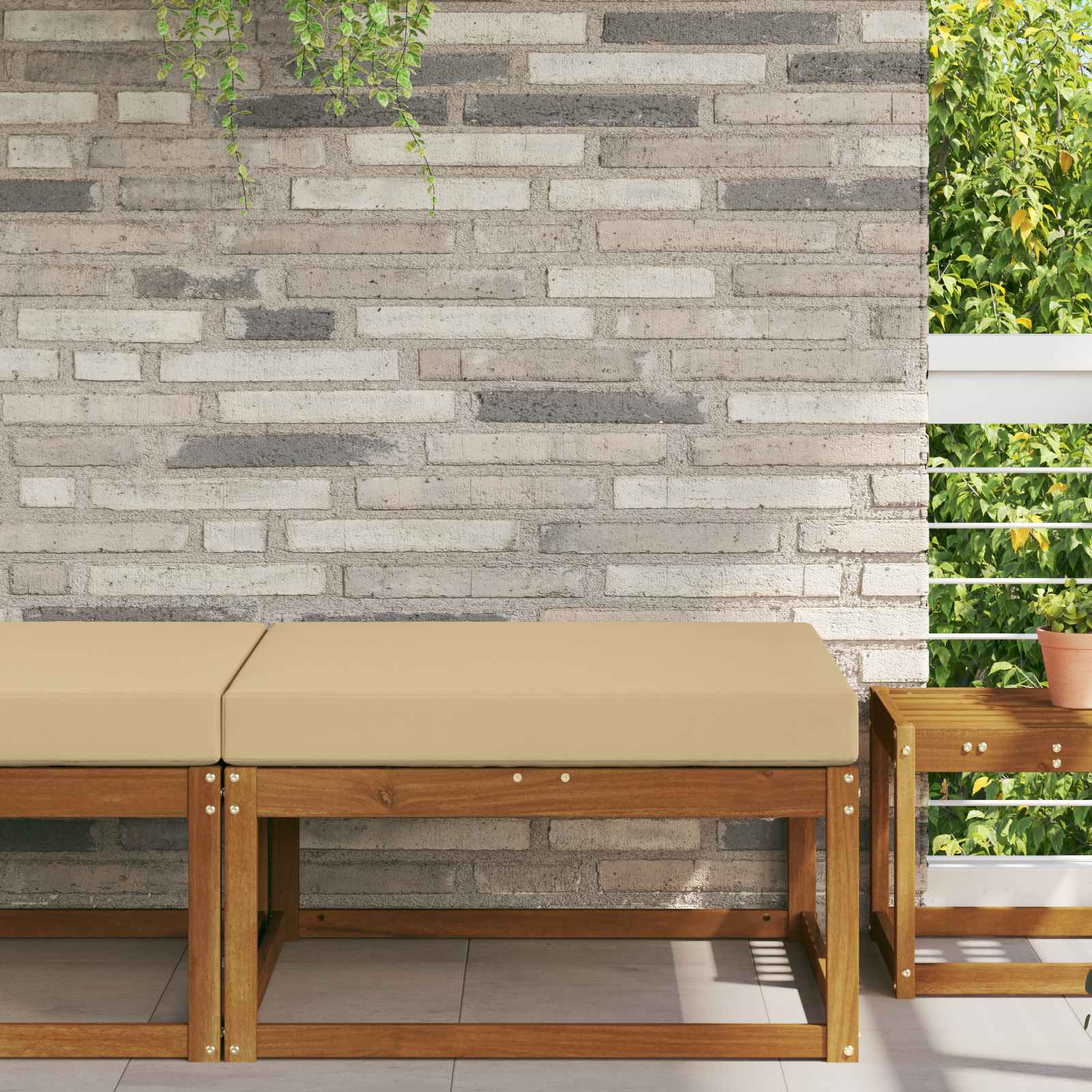 Utomhus Soffa Kudde Beige 80 x 80 x 8 cm Polyester