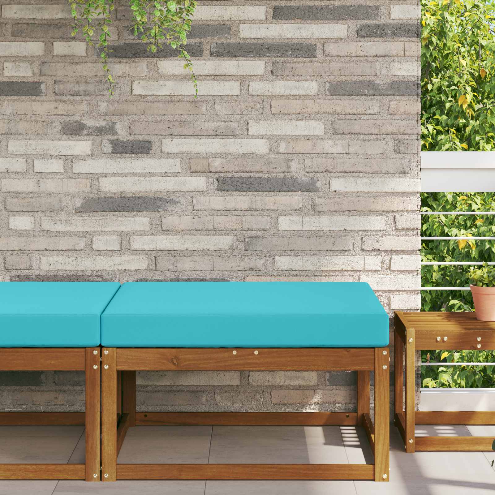 Utomhus Soffa Kudde Turkos 80 x 80 x 8 cm Polyester