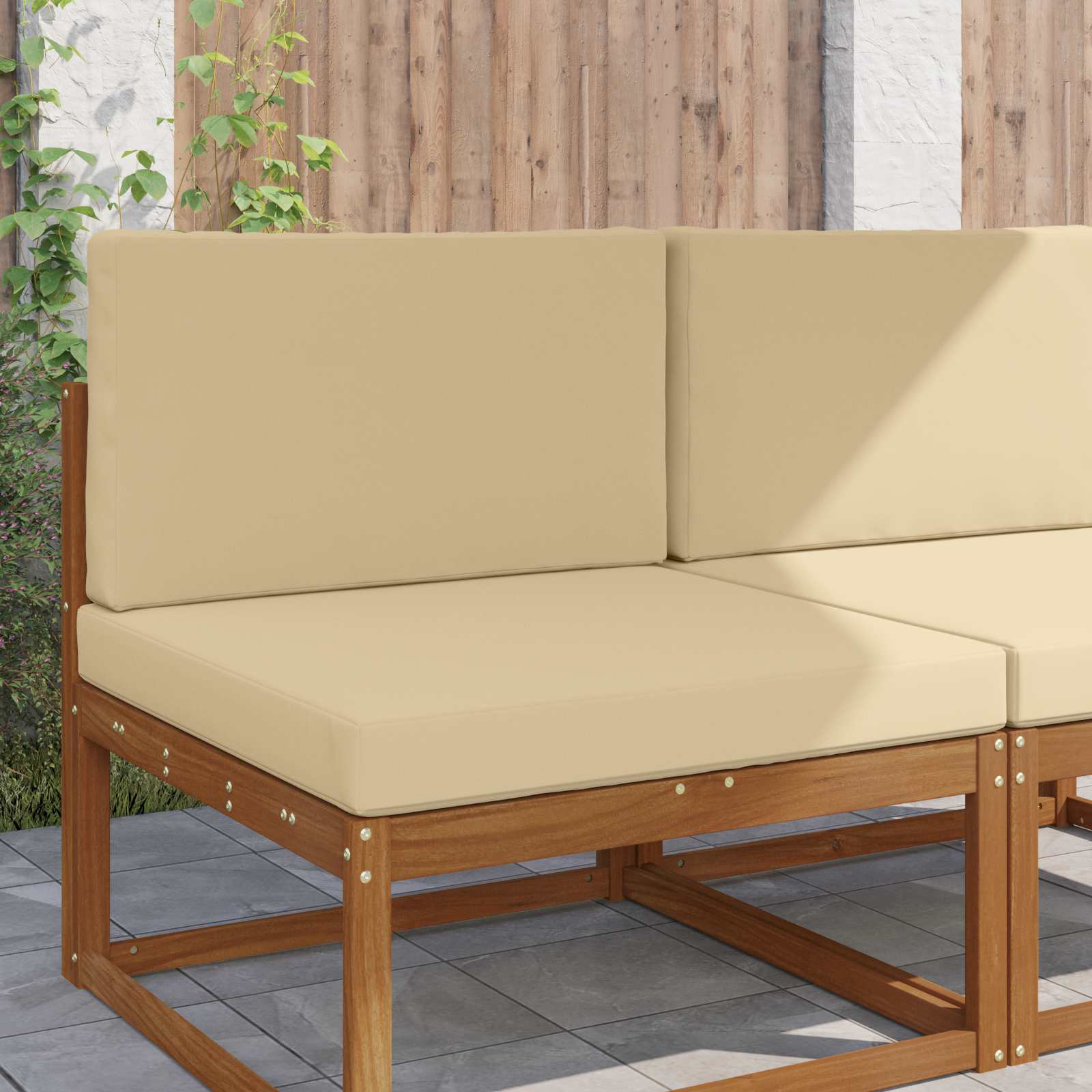 Utomhus Soffa Kudde Polyester Beige 80 x 80 x 8 cm