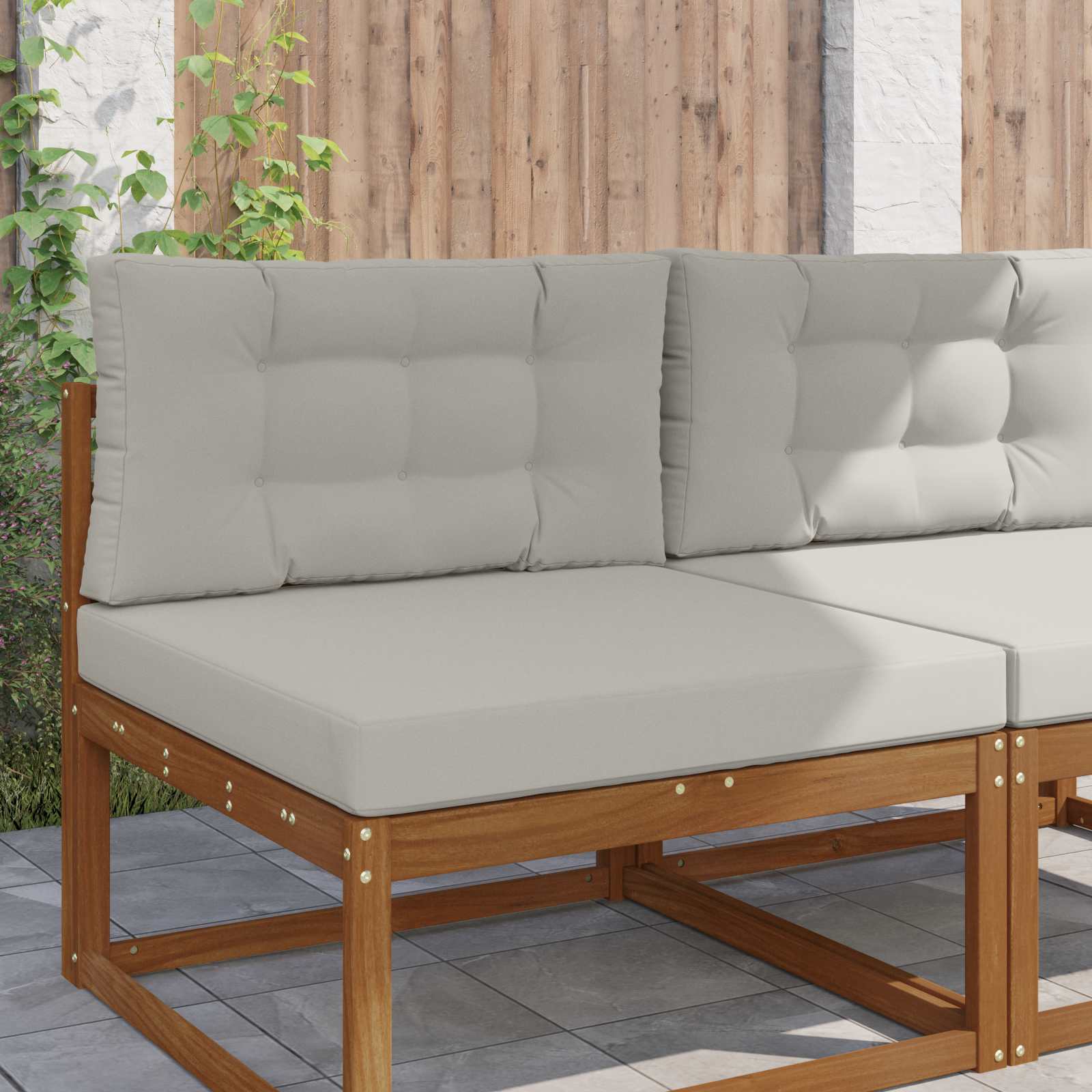 Utomhus Soffa Kudde Polyester Grå 80 x 80 x 8 cm