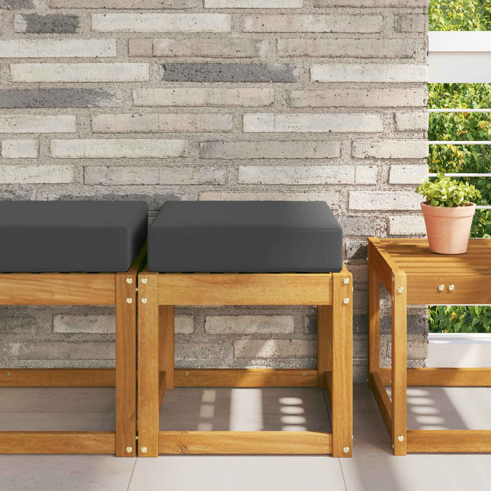 Utomhus sitskudde 100% Polyester Antracit 40 x 40 x 8 cm