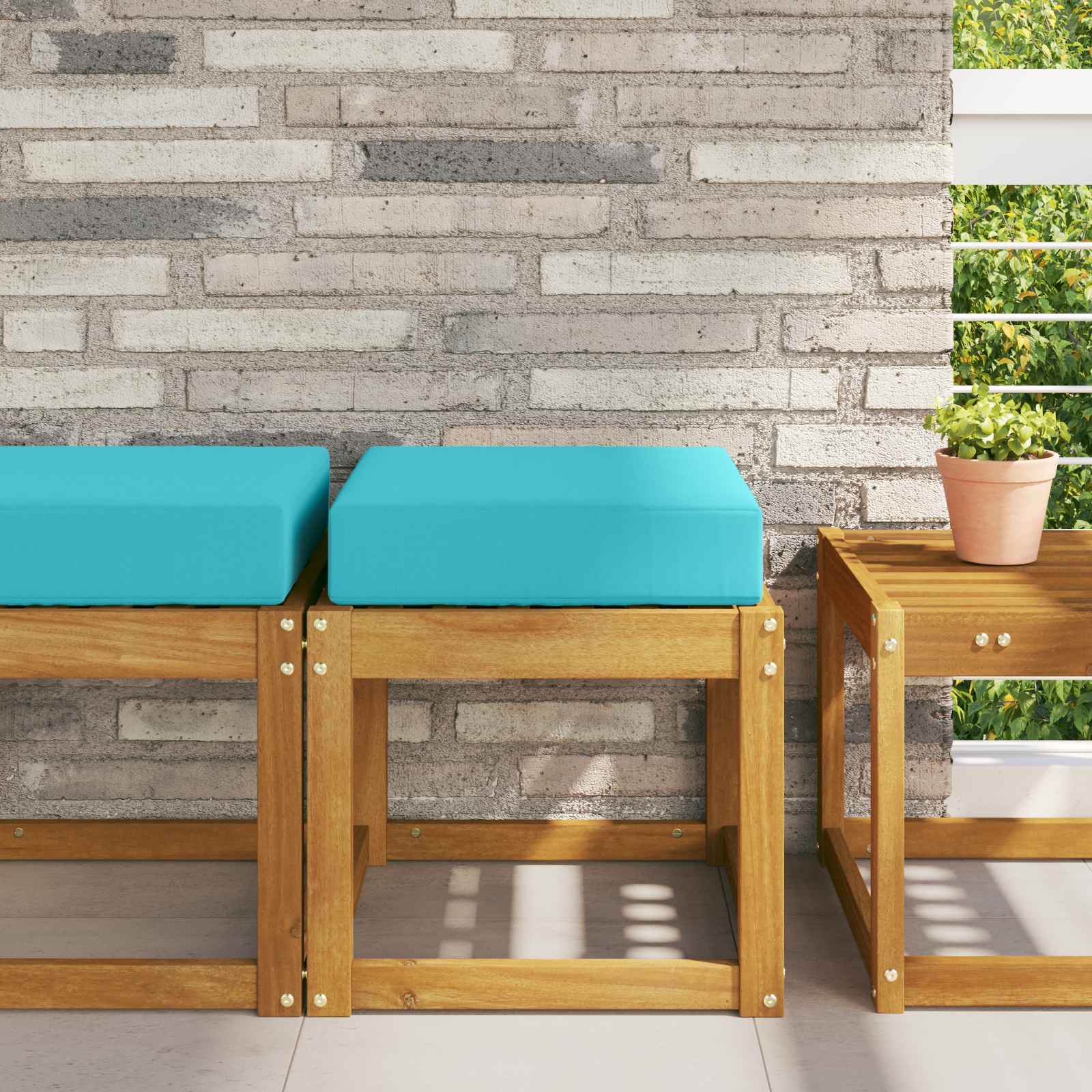Utomhus sitskudde 100% Polyester Turkos 40 x 40 x 8 cm